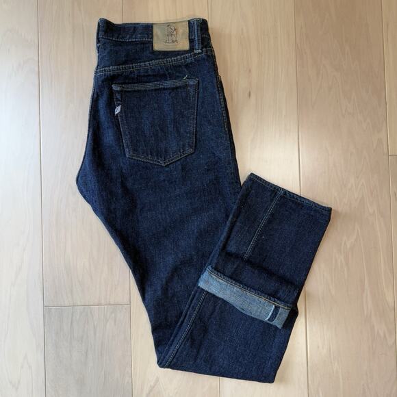 Syoaiya Selvedge Jeans 36 Blue Dark Wash Denim Straight Leg Made in Japan - Picture 2 of 10